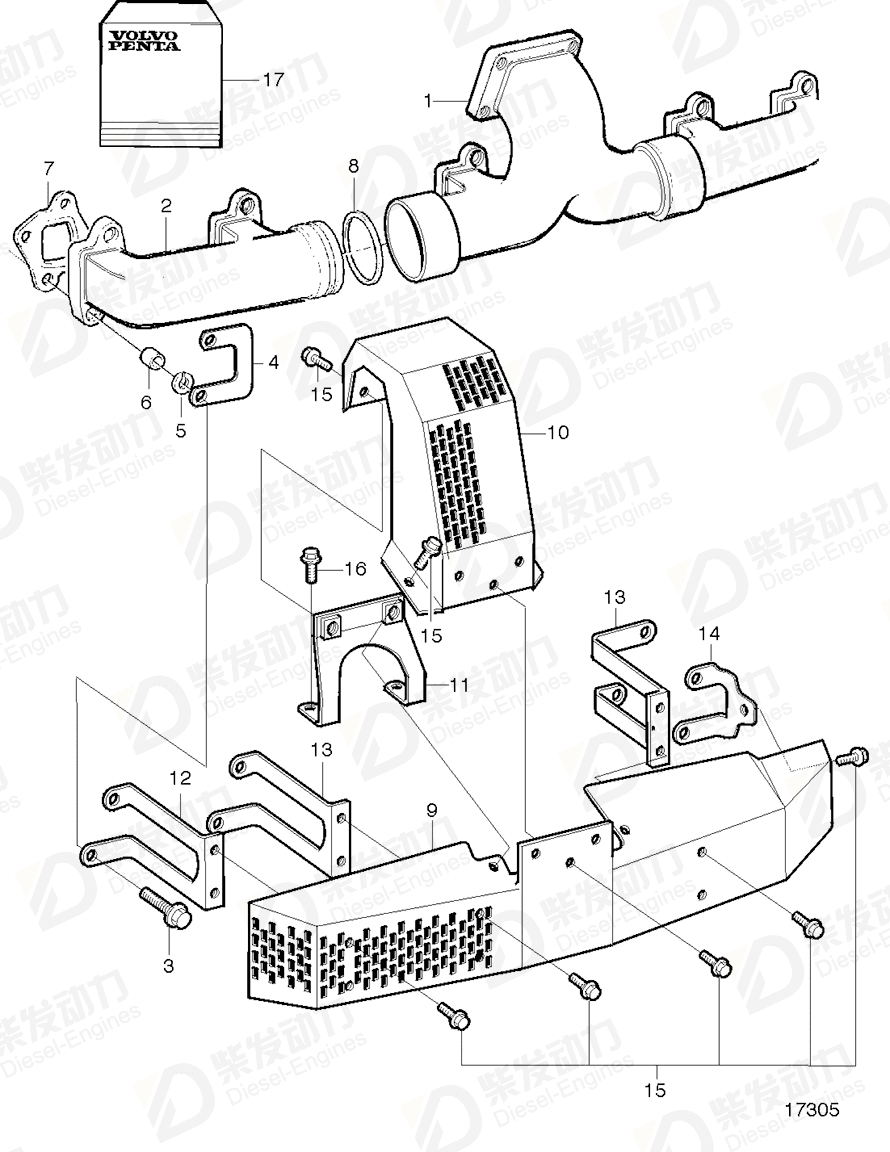 volvo penta Bracket 3826103 Drawing